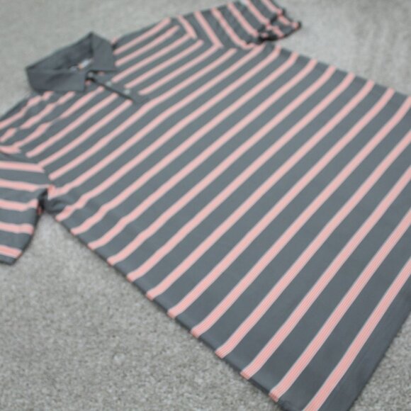 Callaway Polo Shirt Mens 2XL XXL Gray/Orange Striped Opti-Dri S/S Stretch Golf - Picture 6 of 12
